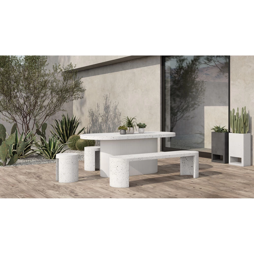 Lyon 79 X 36 Inch Grey Outdoor Dining Table - Image 9
