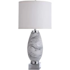 St. Austell 32 Inch 150.00 Watt Gray And White Table Lamp Portable Light