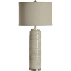 Anastasia 39 Inch 150.00 Watt Off-White Table Lamp Portable Light