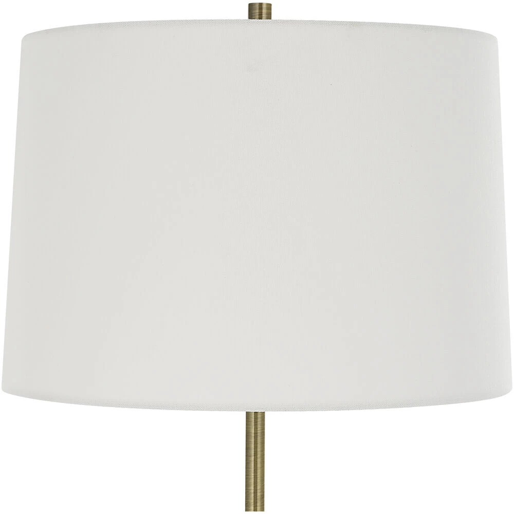 Annora 34 Inch 150.00 Watt Glossy White And Antique Brass Table Lamp Portable Light - Image 5