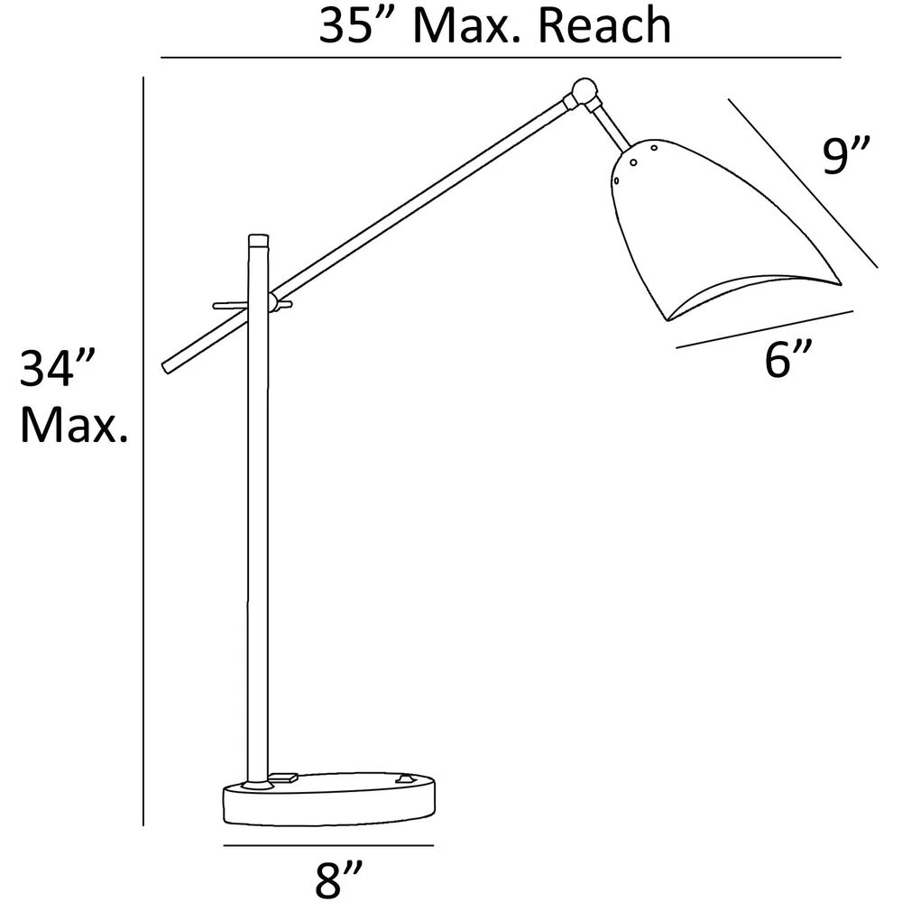 Tanko 45.75 Inch 40.00 Watt Brass Desk Lamp Portable Light - Image 4