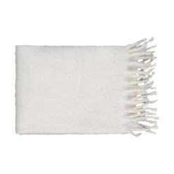 Oak 60 X 50 Inch Cream Throw, Rectangle