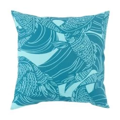 Chatham 18 X 18 Inch Blue And Blue Outdoor Throw Pillow