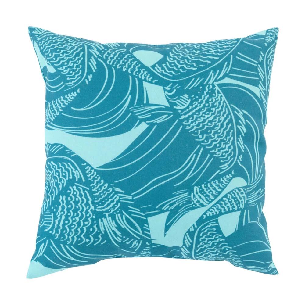Chatham 18 X 18 Inch Blue And Blue Outdoor Throw Pillow