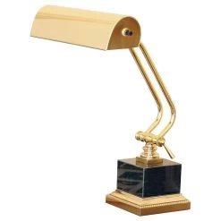 Piano/Desk 12 Inch 40 Watt Polished Brass Piano/Desk Lamp Portable Light In Square