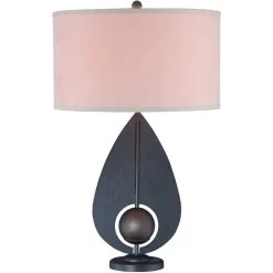 Portables 27.5 Inch 10.00 Watt Iron W/Antique Bronze Accents Table Lamp Portable Light