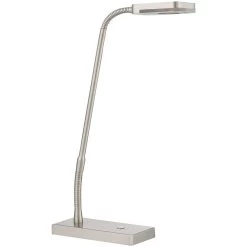 Tavv 22 Inch 8.00 Watt Satin Nickel Desk Lamp Portable Light