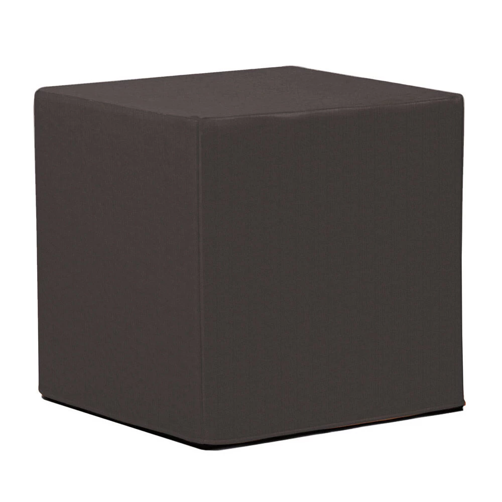 No Tip 17 Inch Seascape Charcoal Outdoor Block Ottoman With Cover