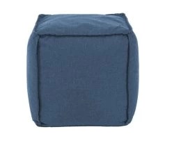 Pouf 18 Inch Seascape Turquoise Outdoor Square Ottoman With Cover