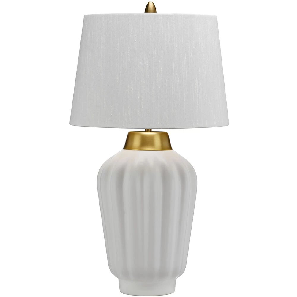 Bexley 22 Inch White And Brushed Brass Table Lamp Portable Light