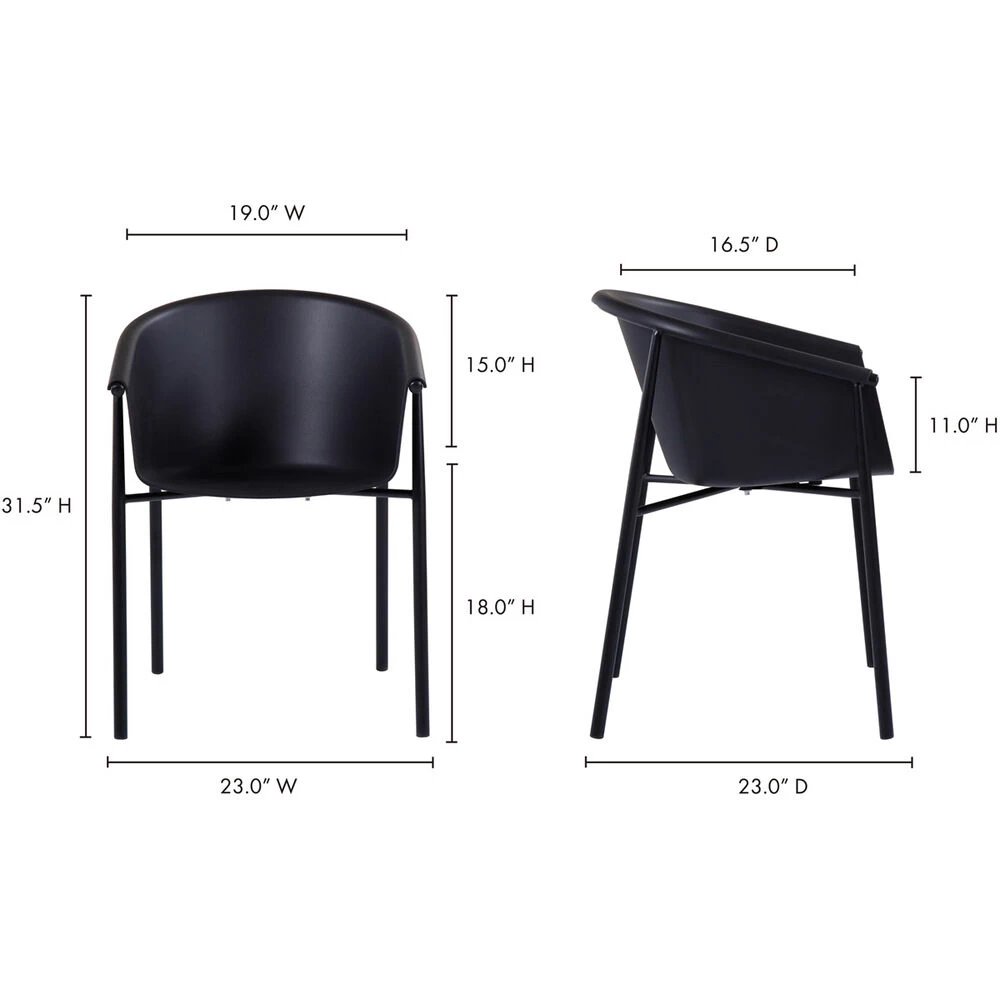 Shindig Black Outdoor Dining Chair, Set Of 2 - Image 7