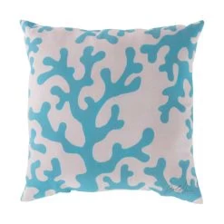 Mobjack Bay 20 X 20 Inch Blue And Beige Outdoor Throw Pillow