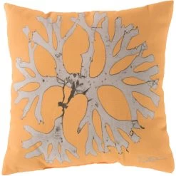 Mobjack Bay 18 X 18 Inch Yellow And Beige Outdoor Throw Pillow