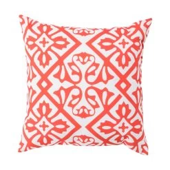 Binghamton 26 X 26 Inch Coral And Blush Outdoor Throw Pillow