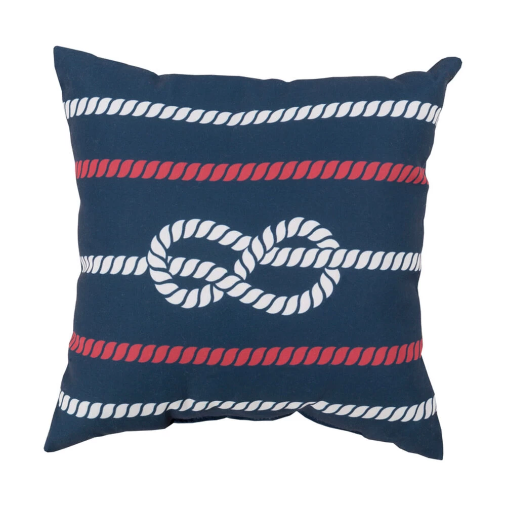 Mobjack Bay 20 X 20 Inch Navy And Red Outdoor Throw Pillow