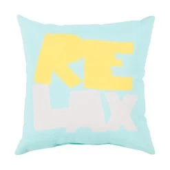 Mobjack Bay 18 X 18 Inch Yellow And Off-White Outdoor Throw Pillow