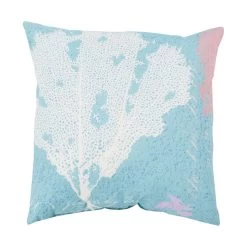 Mobjack Bay 18 X 18 Inch Blue And Off-White Outdoor Throw Pillow