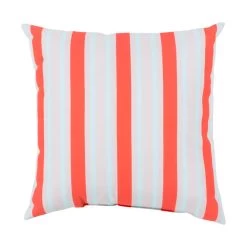 Mobjack Bay 18 X 18 Inch Orange And Off-White Outdoor Throw Pillow