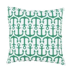 Mobjack Bay 18 X 18 Inch Green And Off-White Outdoor Throw Pillow