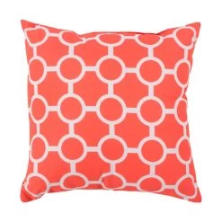 Mobjack Bay 20 X 20 Inch Orange And Off-White Outdoor Throw Pillow
