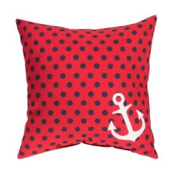 Mobjack Bay 20 X 20 Inch Red And Navy Outdoor Throw Pillow