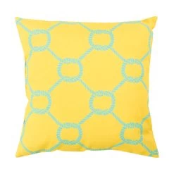 Mobjack Bay 26 X 26 Inch Yellow And Blue Outdoor Throw Pillow