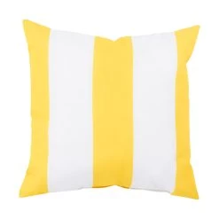 Binghamton 26 X 26 Inch Bright Yellow And Ivory Outdoor Throw Pillow