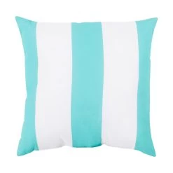 Binghamton 26 X 26 Inch Aqua And Ivory Outdoor Throw Pillow