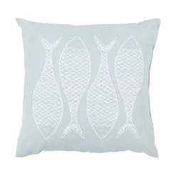 Mobjack Bay 20 X 20 Inch Blue And Off-White Outdoor Throw Pillow