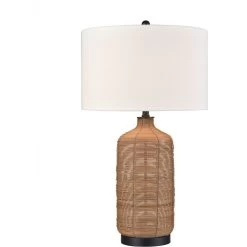 Euclid 30 Inch 150.00 Watt Natural With Matte Black Table Lamp Portable Light