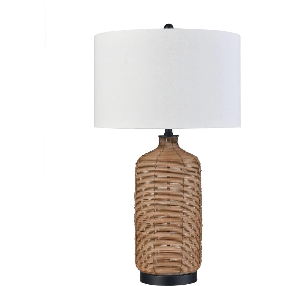 Euclid 30 Inch 150.00 Watt Natural With Matte Black Table Lamp Portable Light - Image 2