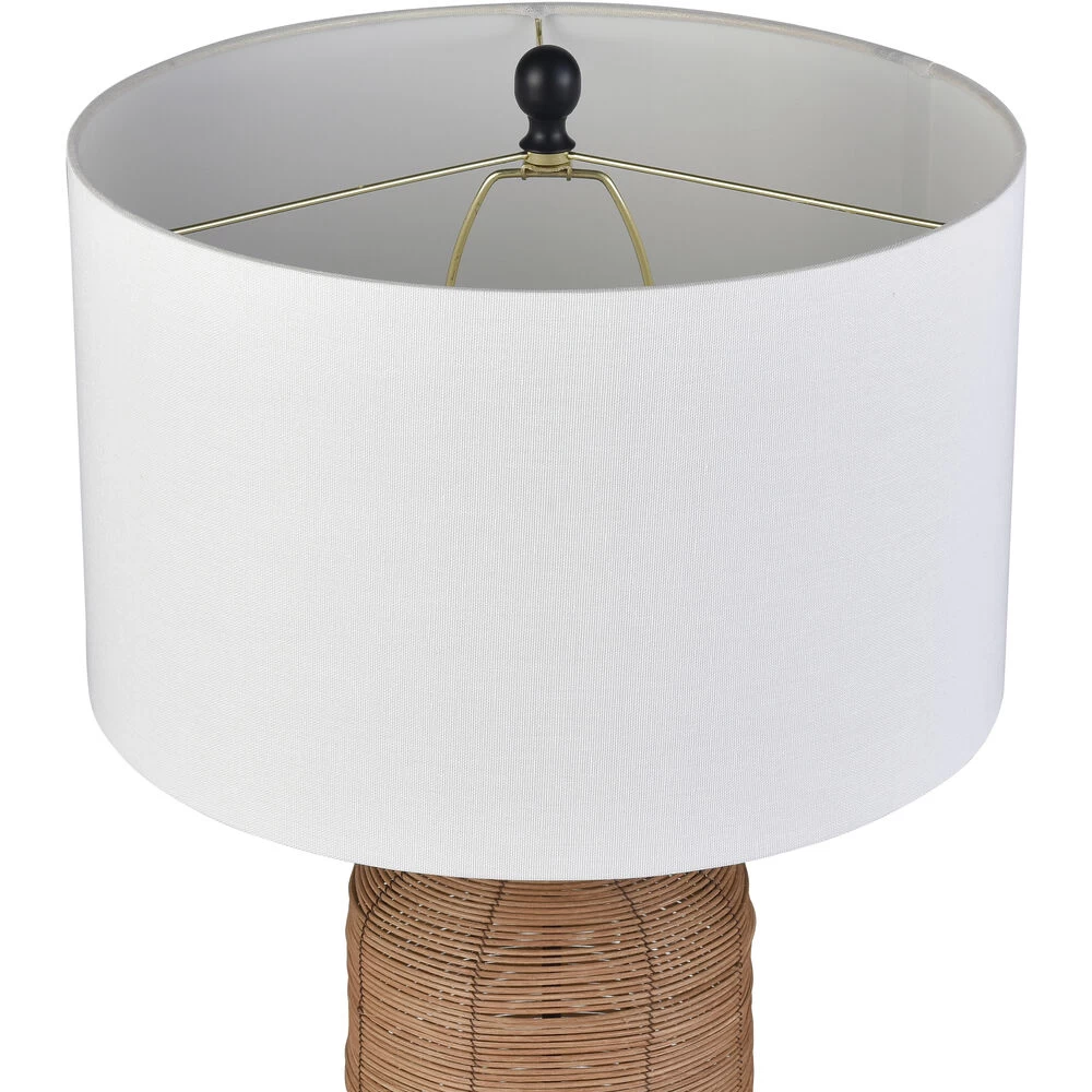 Euclid 30 Inch 150.00 Watt Natural With Matte Black Table Lamp Portable Light - Image 3