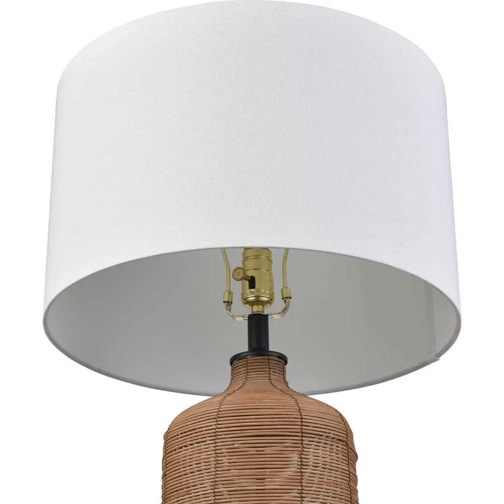 Euclid 30 Inch 150.00 Watt Natural With Matte Black Table Lamp Portable Light - Image 5