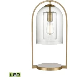 Bell Jar 20 Inch 9.00 Watt Aged Brass Desk Lamp Portable Light