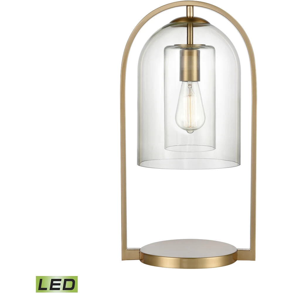 Bell Jar 20 Inch 9.00 Watt Aged Brass Desk Lamp Portable Light