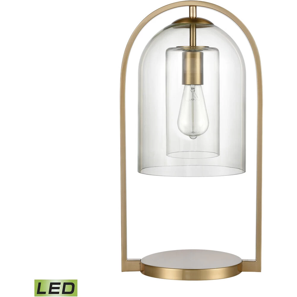 Bell Jar 20 Inch 9.00 Watt Aged Brass Desk Lamp Portable Light - Image 2