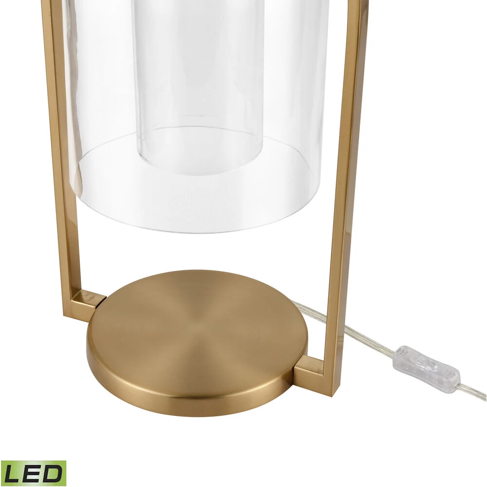 Bell Jar 20 Inch 9.00 Watt Aged Brass Desk Lamp Portable Light - Image 4