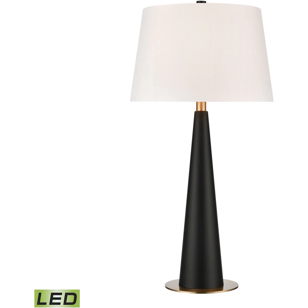 Case In Point 35 Inch 9.00 Watt Matte Black With Aged Brass Table Lamp Portable Light
