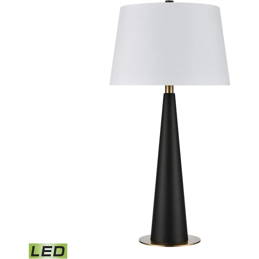Case In Point 35 Inch 9.00 Watt Matte Black With Aged Brass Table Lamp Portable Light - Image 2