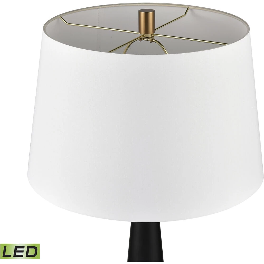 Case In Point 35 Inch 9.00 Watt Matte Black With Aged Brass Table Lamp Portable Light - Image 3