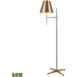 Otus 63.5 Inch 9.00 Watt Aged Brass Floor Lamp Portable Light