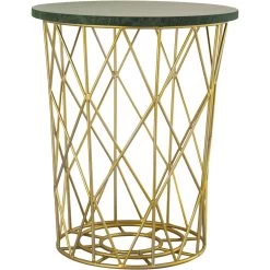 Minter 16 X 14 Inch Gold With Green Accent Table