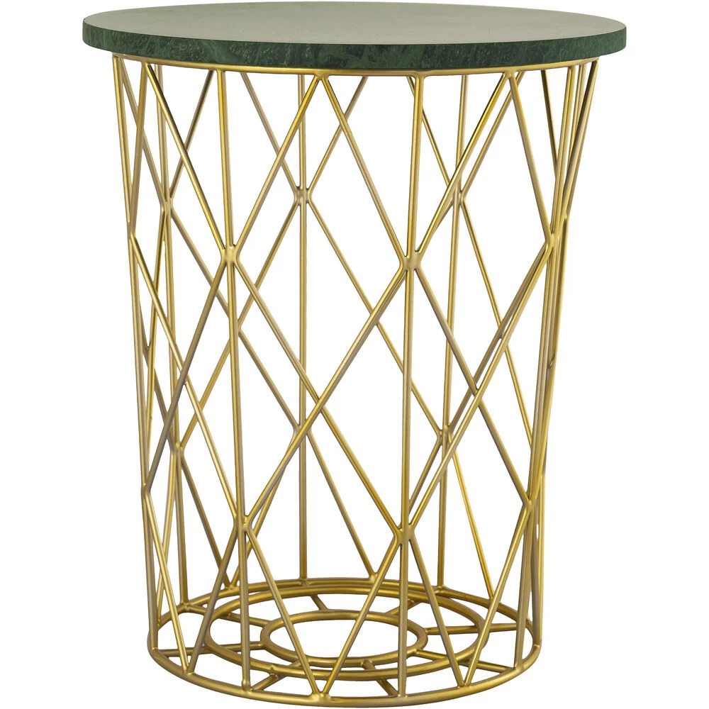 Minter 16 X 14 Inch Gold With Green Accent Table