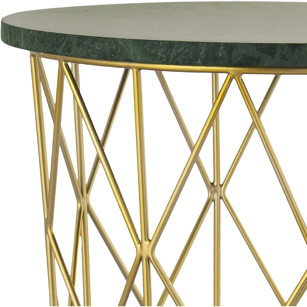 Minter 16 X 14 Inch Gold With Green Accent Table - Image 4