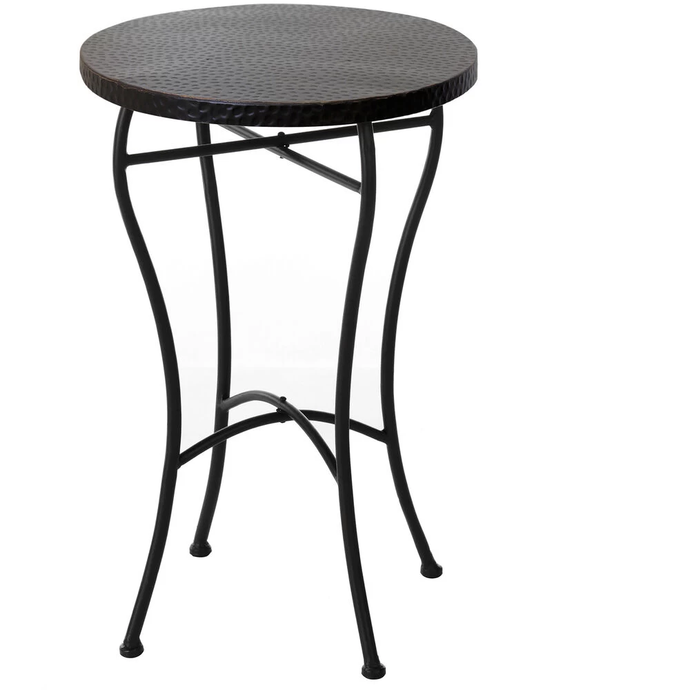 Signature 23 X 16.2 Inch Hammered Distressed Dark Bronze/Matte Burnt Orange Accent Table