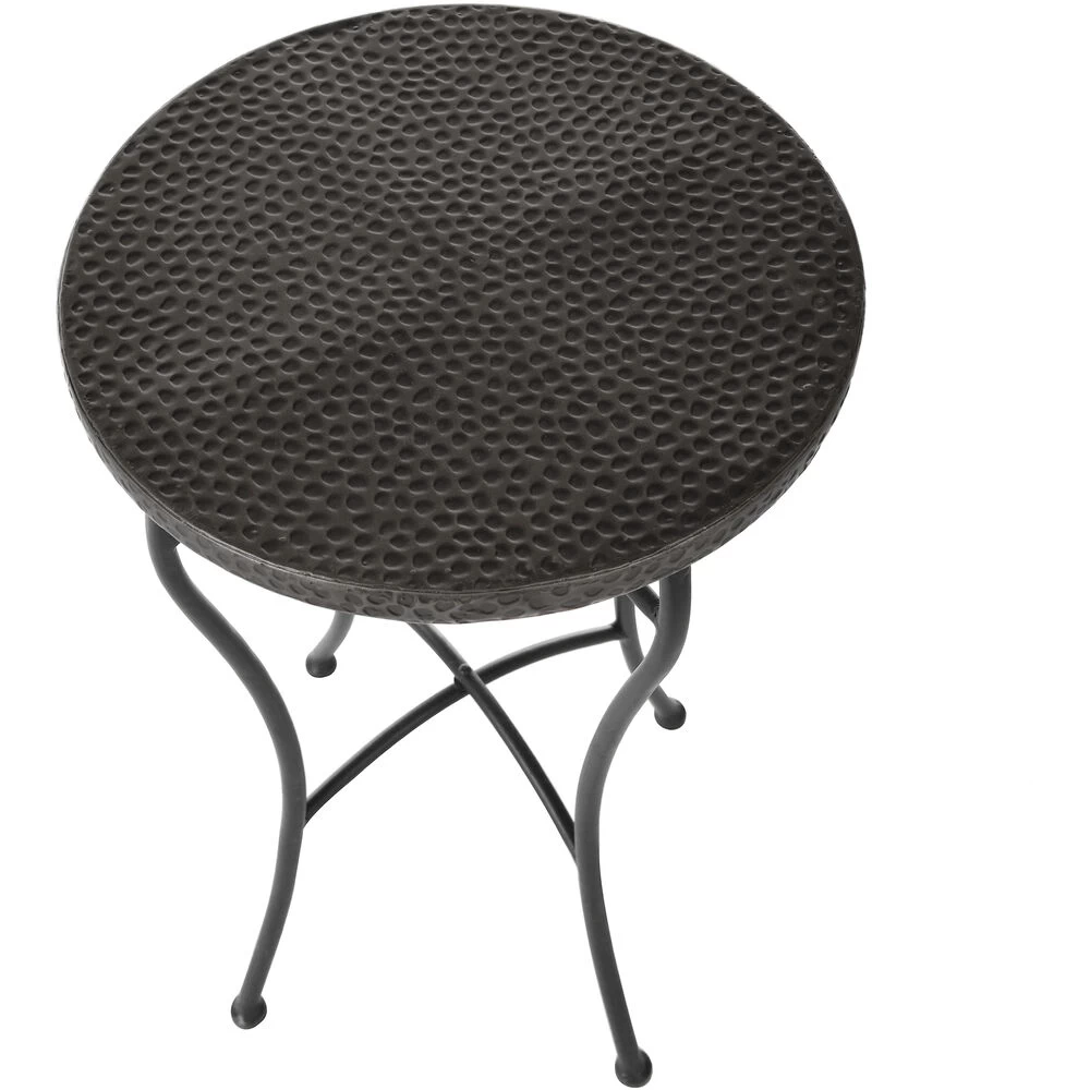 Signature 23 X 16.2 Inch Hammered Distressed Dark Bronze/Matte Burnt Orange Accent Table - Image 3