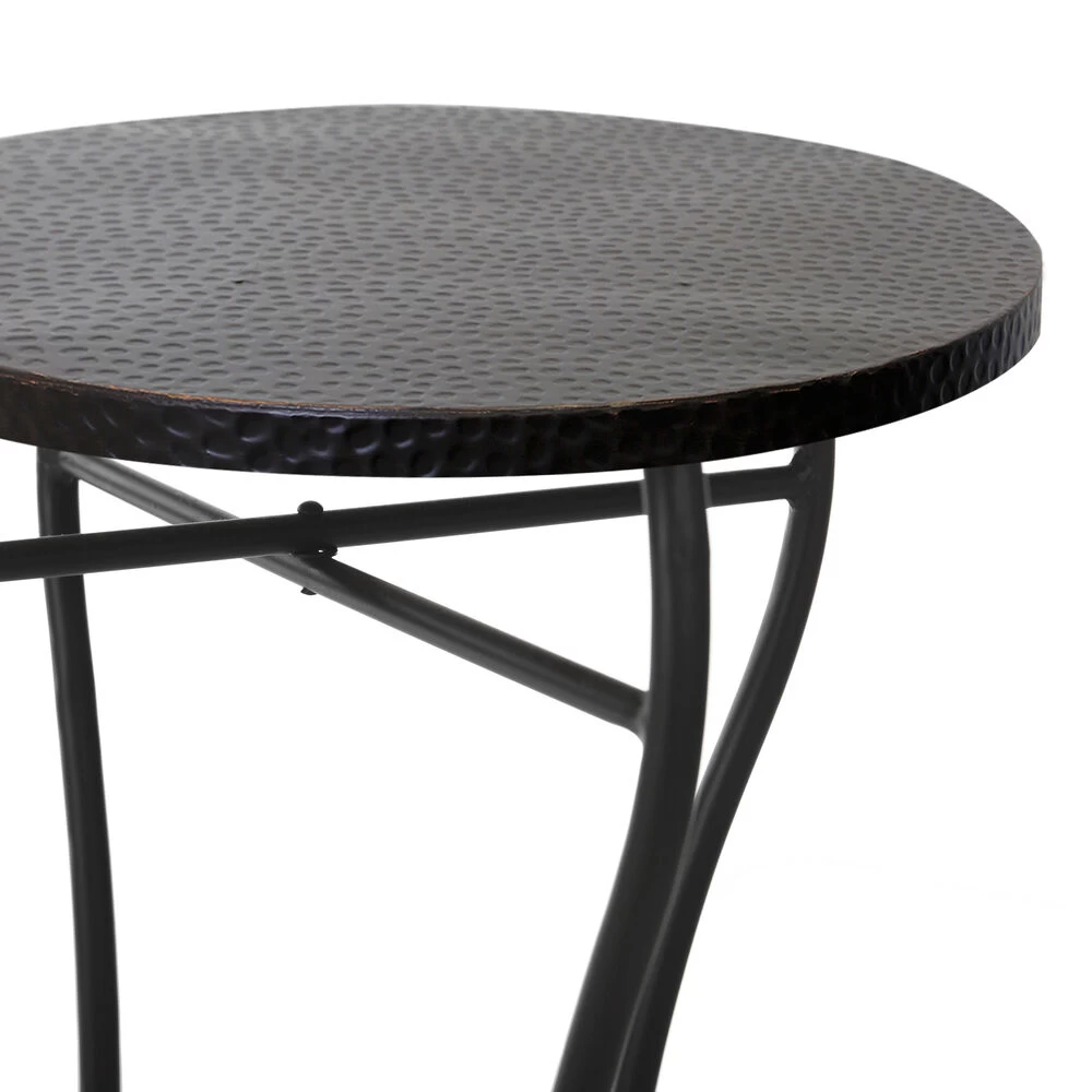Signature 23 X 16.2 Inch Hammered Distressed Dark Bronze/Matte Burnt Orange Accent Table - Image 4
