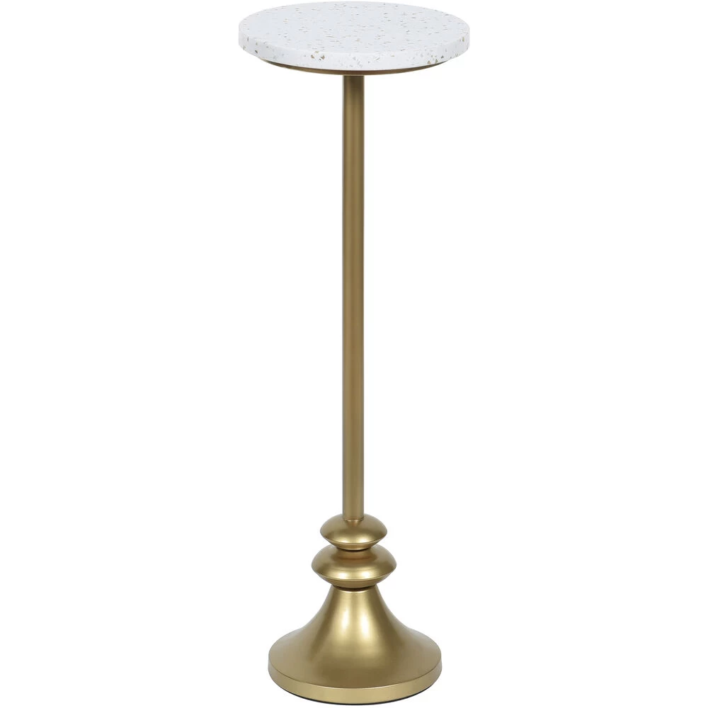 Cameron 24 X 8 Inch White And Gold Flaked Side Table
