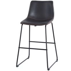 Clayton 39 Inch Slate Gray And Black Powder Coated Bar Stool