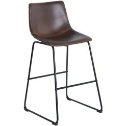 Clayton 39 Inch Whiskey Brown And Black Powder Coated Bar Stool
